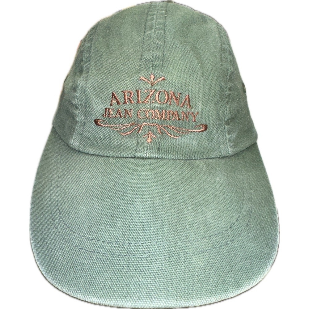 Vintage Arizona‎ Jean Company Green Hat Cap Stretch Strap Band One Size